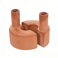 Pair Of Red Clay Semi Circle Watering Spikes Automatic Plant Irrigation System For Indoor Outdoor Garden 1 brown