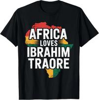 Retro Africa Loves Traore Burkina Faso Ibrahim Traore Unisex T-Shirt L black