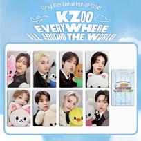 Stray Kids Pasaulinė Pop-Up Parduotuvė KZOO Nuotraukų Kortelių Rinkinys, Nario Lomo Kortelės su Popieriniu Lėktuvėliu ir SKZOO Pliušiniu Žaisliuku, Kpop Kolekcionuojama Atvirutė Gerbėjų Dovana 1 white
