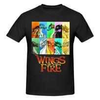 Unisex Wings Of Fire Dragons Fun T Shirt Streetwear Cotton Crewneck T Shirt Unisex S black