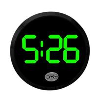 Lietimu aktyvuojamas skaitmeninis laikrodis Mini LED elektroninis laikrodis Šviečiantis automobilio laikrodis Automobiliui, valčiai, dviračiui, sunkvežimiui Black - Green Light green
