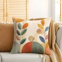 Colorful Abstract Mid Century Cushion Cover Silky Short Plush Invisible Zipper Dustproof Sofa Pillow Case For Home Decor 30cmx30cm(12x12Inch) beige