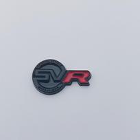 2pcs 3D High-Quality Aluminium SVR Logo Car Steering Wheel Dashboard Emblem Sticker 2pcs SVR gray