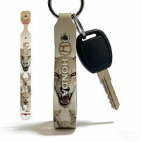 For Honda Soft PU Leather Motorcycle Keychain Lightweight Key Holder For Scooter Racing 22x2cm black