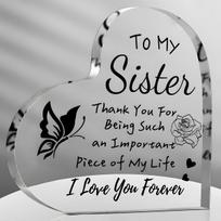 2D Flat, 1pc Heart-shaped Sister-themed Ornament, a Romantic Declaration of  You Are an Important Part of My Life,  Filled with Sibling Warmth, a Hear 10x10cm white
