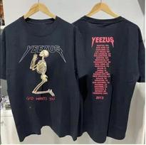 Kanye West 2013 Yeezus turas Dievas tavęs nori Medvilninis Juodas Unisex Vyriškas Vaikų Marškinėliai 130 black