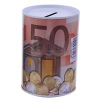 Cilindrinė Dekoratyvinė Euro Namų Dekoras Pinigų Dėžutė Monetų Indėliai Pinigų Bankas Laikymo Dėžutė 50 gray