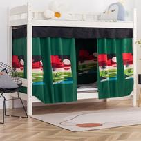 Dormitory Bed Blackout Canopy for Bunk Beds - Student Privacy Curtain 1.2m High [1 Front Side] black