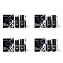 Black & White Face Body Paint Kit with Brushes Long-Last Halloween Festive Fun DIY Cosplay Theme Parties Makeup Accessories Set black