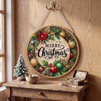 Pearl Beads Christmas Diamond Painting Set Diamond Painting Pendant  Home Wall Hanging Style-9 brown