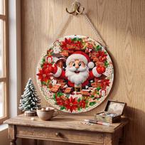 Pearl Beads Christmas Diamond Painting Set Diamond Painting Pendant  Home Wall Hanging Style-8