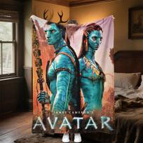 Avatar Plush Blanket Soft Comfortable All Seasons blanket Sofa Office Naps blanket Outdoor Travel throw Perfect Gift 80cm x 120cm blue
