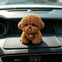 Automobilio 3D gyvūnų figūrėlės Meškiukas Šuo Imitacinis prietaisas su neslystančiu padėkliuku Centrinė konsolė Automobilio gyvūnų dekoravimo priedai A6 brown