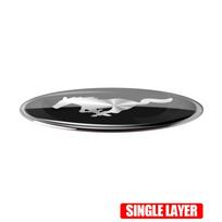 For Ford Focus Kuga Mondeo Smax Fiesta Ranger VBH8 Mustang Edge ST Aluminum Car Body Trunk Oval Badge Sticker Cover Auto Accessories black