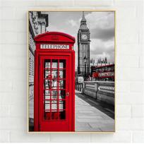 Raudonas autobuso skėtis Telefono būdelė Drobė Tapyba Londono poros Plakatas Šiaurės šalių juodai balta siena Menas Paveikslėliai Virtuvės menas Namų dekoras 50cm×150cm NoFrame red