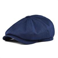 „Newsboy“ kepuraitė vyrams balta ruoželinė medvilninė kepurė, moteriška kepuraitė berniukui Retro, didelė galvos apdangalas, didelė kepurė „Cabbie Apple Beret Driver“ 63cm mėlyna