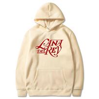 Dainininkė Lana Del Rey grafinio rašto gobtuvas, skirtas unisex moterims, laisvalaikiui, dideliam gobtuvui, y2k megztiniai Streetwear Harajuku megztiniai 2XL beige