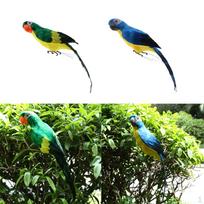 2 vnt. Didelė dirbtinė papūga paukščių namų dekoracija Budgie Taxidermy A+B black