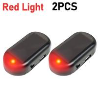 Universali automobilio netikra saugos lemputė USB saulės imitacinė apsaugos nuo vagystės įspėjamoji lemputė netikra signalizacijos lemputė LED mirksi imitacija įspėjimo lempos blykstės lemputė 2PCS raudona