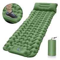 1vnt Camping Sleeping Paklotas Pripučiamas vandeniui atsparus miegui skirtas įklotas su įmontuotu siurbliu, koja valdoma itin stora, patvari itin lengva oro pagalvė