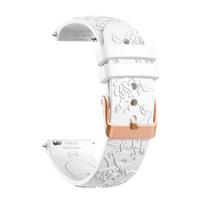 20 mm reljefinis rožinis dirželis „Huawei Watch GT 3 2 GT2 42mm GT3 Pro 43mm“ silikoninis dirželis „Samsung Galaxy 7 6 5 4 40mm 44mm“ apyrankei Universal 20mm width balta