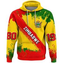 Zimbabvės Vėliavos Žemėlapio Grafikos Megztiniai Nacionalinio Herbo Gobtuvėlis Vyrams Drabužiai Afrikos Berniuko Gobtuvėlis Laisvalaikio Vyriškas Sportinis Kostiumas Džersio Viršūnės 5XL red