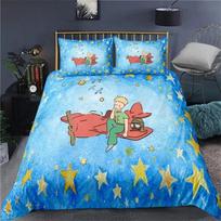 Anime Mažasis Princas Le Petit Prince Patalynės Komplektas Berniukams Mergaitėms Twin Queen Dydžio Antklodės Užvalkalas Pagalvės Užvalkalas Lovos Vaikams Suaugusiems 70x133cm 2pcs blue