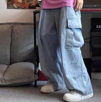 Baggy Jeans Kelnės Vyriškos džinsinės kelnės Juodos plačios kelnės Vyriški džinsai Oversize Cargo Korėjos gatvės apranga Hip Hop Harajuku 3XL mėlyna