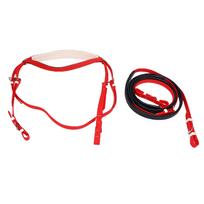 Arklių kantaras PVC PU oda Nailonas Arklių kamanos su pavadžiu Arklių įrangos reikmenims red