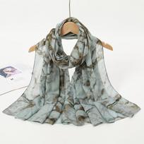 Watercolour Floral Color Modal Feeling Hijab Scarf Bandana for Women Lady Travel Versatile Casual Windproof Sand Proof Headscarf gray