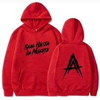 Anuel AA Album Real Hasta La Muerte Felpe Hoodie Autumn Winter Fleece Streetwear S red
