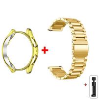 Apyrankė+Korpusas Samsung Galaxy Watch 6 5 4 44 40mm 4/6 Classic 46 42mm Nerūdijančio Plieno Apyrankė Galaxy Watch 3 5 Pro 41 45mm Dirželis galaxy watch 4 40mm beige