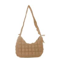 Trendy and Chic Single Shoulder Bag with Pleated Pattern Crossbody Bags for Women  Khaki ruda