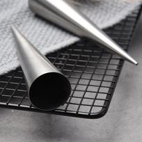 12PCS Stainless Steel Baking Cone DIY Baking Tool Spiral Croissants Mold sidabras