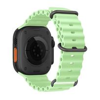 Vandenyno dirželis apple watch ultra 3 2 Juosta 49mm 44mm 40mm 45mm 41mm 42mm silikoninė correa apyrankė iWatch series 7 6 se 8 9 10 11 S10-46 42 44 45 49mm beige