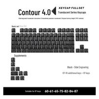 Dark Gradient PBT Keycaps - OEM Profile for Cherry MX Mechanical Keyboards black