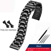 Nerūdijančio plieno laikrodžio apyrankė Bet kurio prekės ženklo apyrankiniams laikrodžiams 16mm 17mm 18mm 19mm 20mm 21mm 22mm 23mm 24mm plieninė juosta 23mm juoda