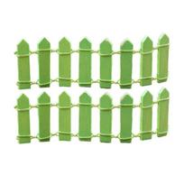 2 vnt. Mini medinės tvoros mikro kraštovaizdžio ornamentai 4x1,2 colio Miniatiūrinis pasakų sodo piketinės tvoros figūrėlė lėlių nameliui, namų sodui, gėlių vazonui, „pasidaryk pats“ amatai žalia