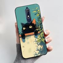 Mielas dėklas Nokia 5.1/Nokia 5.1 Plus/Nokia X5/Nokia 5 Funda Spausdintas korpusas Apsauginis dangtelis Minkštas silikonas Animacinis juodas korpusas Nokia 5.1