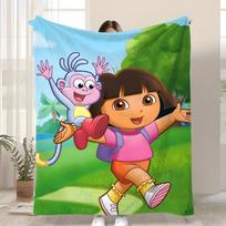 KARIKATŪROS D-Dora tyrinėtojaM Minkštas koralinio vilnos pledas 310gsm Purus šiltas pledas sofai lovai sofai miegamojo dekoravimui 150x200cm green