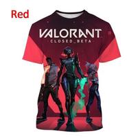 Karštas žaidimas Valorant Grafinis marškinėlis vyrams 3D spausdinimas Vasaros laisvalaikio trumpomis rankovėmis Šaunus viršus Vaikams apvalios apykaklės marškinėliai Streetwear XS black