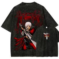 Devil May Cry Washed Tshirt Year round clothing personality Clothes Plus Size Unisex NewModel Couples Yk Short Sleeves soft L black