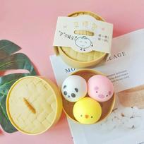 Dumpling Chicken/Pig/Dog/Bear-Shape Decor Steamed Stuff Bun Anti-Stress Ball Soft Slow Rising Office Ultra-Soft Decompression white