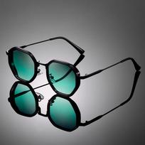 Steampunk Metal Polygonal Gradient Sunglasses - Unisex Retro Fashion 5242 gray