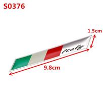 1 vnt. 3D aliuminio automobilio Italijos žemėlapio ir nacionalinės vėliavos lipdukas, grotelių emblema, motociklo lipdukas red