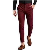 Vyriškos vasarinės plonos kelnės Slim Fit, iki čiurnos, verslo biuro kelnės, įvairių spalvų, S-5XL L vyno raudonos spalvos