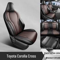 2026 Toyota Corolla Cross Visasezoninės odinės sėdynių užvalkalai: Viso ploto interjero pagalvėlės Memory Full Coverage for Corolla Cross 5-Seater tamsiai ruda spalva