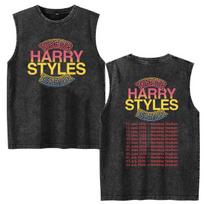 Harry Styles Together Tour 2026 Vintage skalbta liemenė T marškinėliai Vyrams Moterims Harajuku Oversized medvilninis T-shirt Drabužiai Mada T-shirt 6XL black