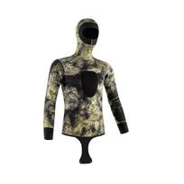 Vyriškas viso kūno hidrokostiumas giliai nardymui, snorkelingui, žvejybai 3 mm 5 mm neopreno terminė apsauga kamufliažinis raštas Medium black