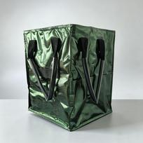 HULKEN Sulankstomas vežimėlio krepšys su ratukais - Didelės talpos užtrauktuku užsegamas pirkinių vežimėlio krepšys Medium 40*30*50 cm (Detachable Wheels) tamsiai žalia spalva